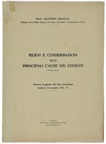 Rilievi E Considerazioni Sulle Principali Cause Dei Dissesti. Discorso Inaugurale Dell'Anno Accademico Tenuto Il 16 Novembre 1931-X. - Broglia Giuseppe. - Villarboito & Figli, - 1931