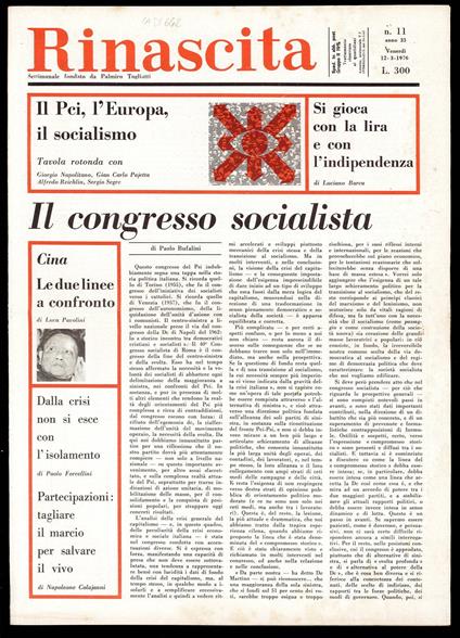 Rinascita Anno 33 n. 11 - Palmiro Togliatti - copertina