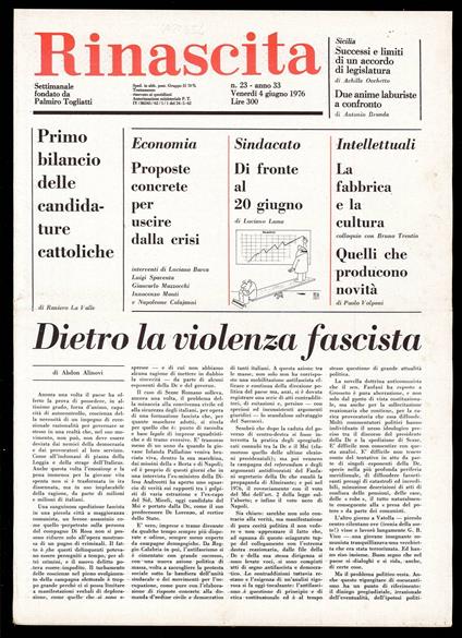 Rinascita Anno 33 n. 23 - Palmiro Togliatti - copertina