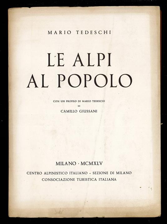 Le Alpi al popolo - Mario Tedeschi - copertina
