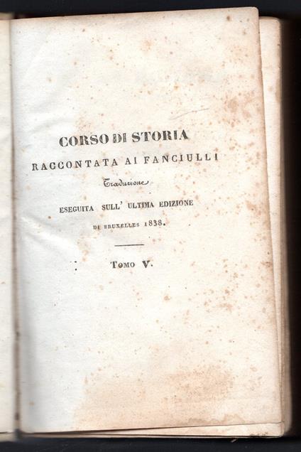 Corso di storia raccontata ai fanciulli. Tomo V - copertina