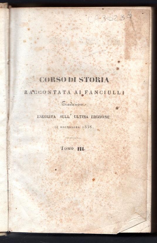 Corso di storia raccontata ai fanciulli. Tomo III - copertina
