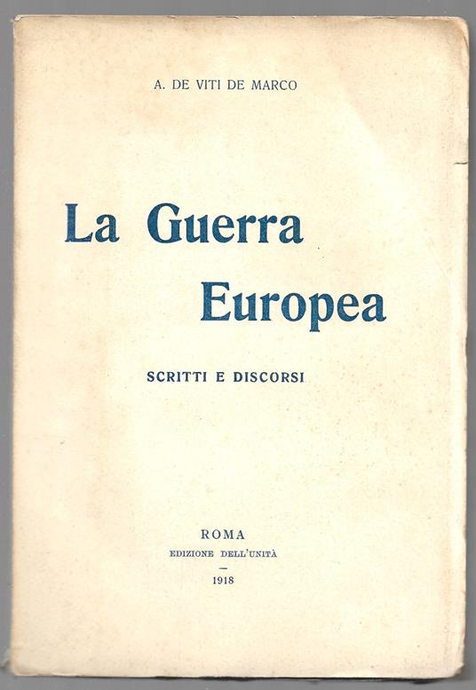 La Guerra Europea - Scritti e discorsi - copertina