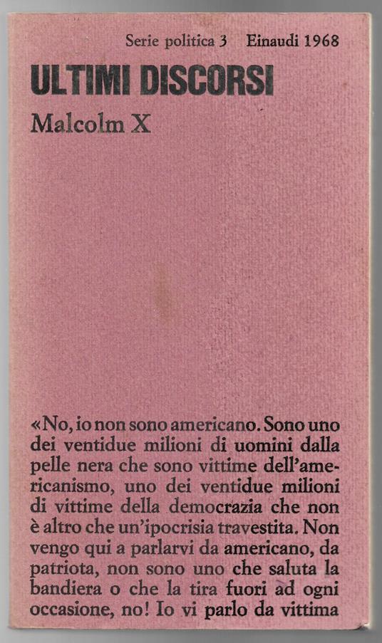 Ultimi discorsi - Malcolm X - copertina