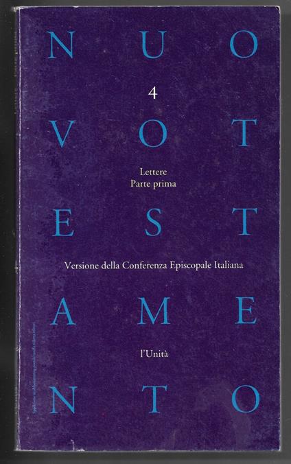 Nuovo testamento 4 - Lettere Parte prima - copertina