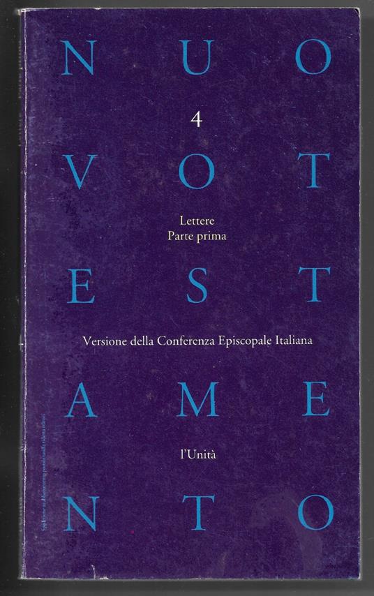 Nuovo testamento 4 - Lettere Parte prima - copertina