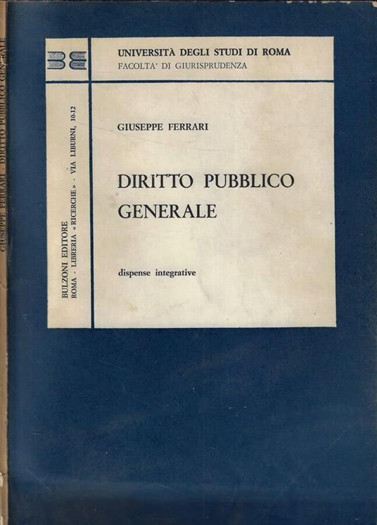 Diritto pubblico generale - Giuseppe Ferrari - copertina