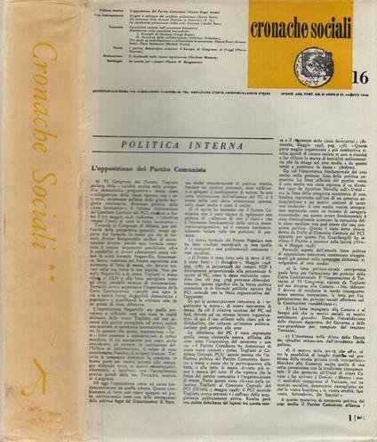 Cronache sociali 1947 - 1951. Primo volume - copertina