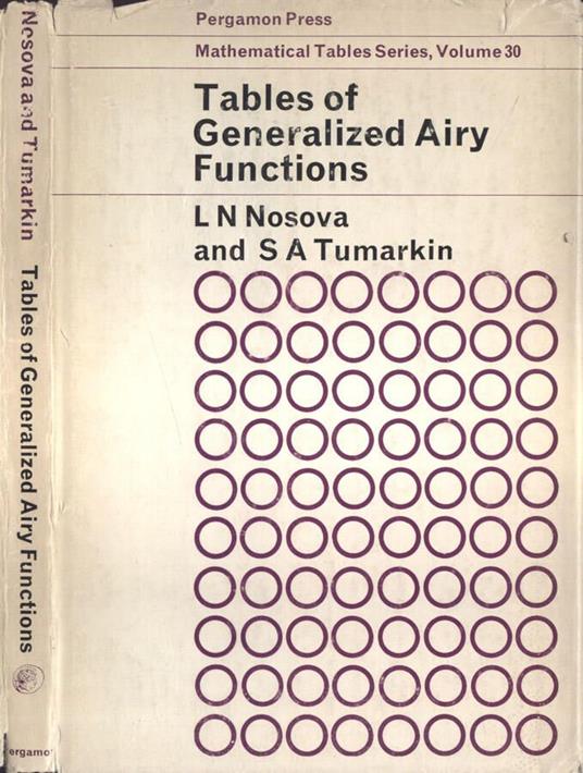 Tables of generalized airy functions - copertina