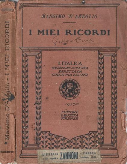 I miei ricordi - Massimo D'Azeglio - copertina