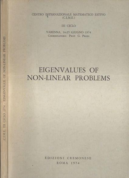 Eigenvalues of non - linear problems - copertina