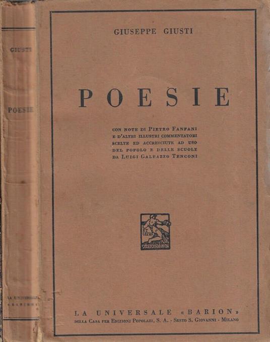Poesie - Giuseppe Giusti - copertina