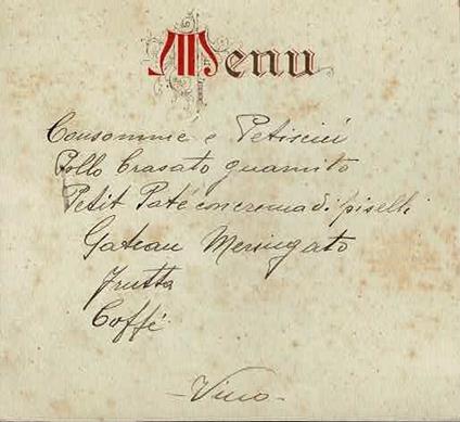 Menu Hotel Central 21.XII.1920 - copertina