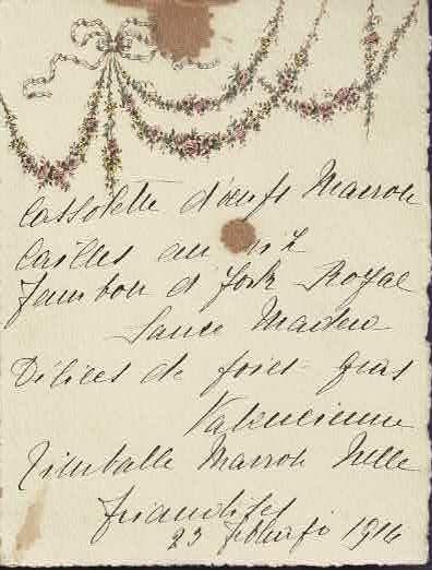 Menu 23 febbraio 1914 - copertina