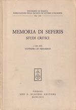 Memoria di Seferis. Studi critici