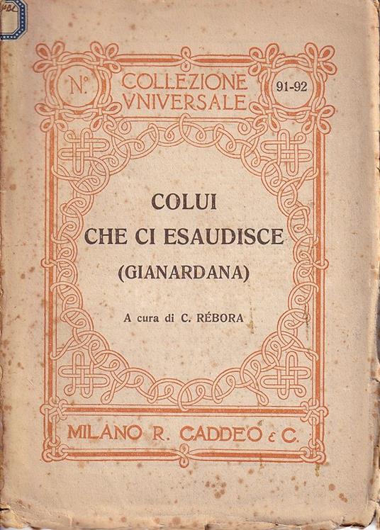 Colui che ci esaudisce (Gianardana) - copertina