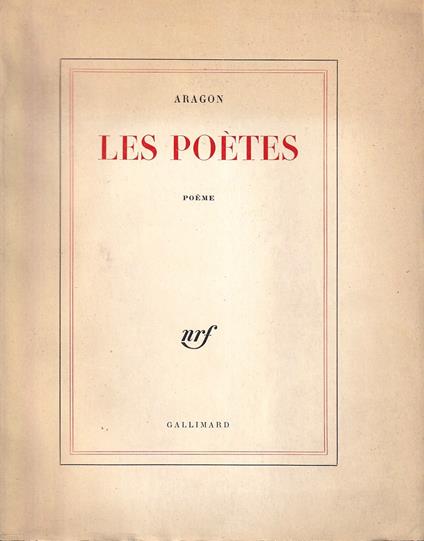 Les poètes. Poème - Louis Aragon - copertina