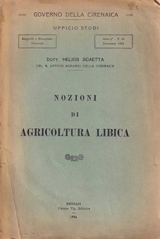 Nozioni di agricoltura libica - copertina