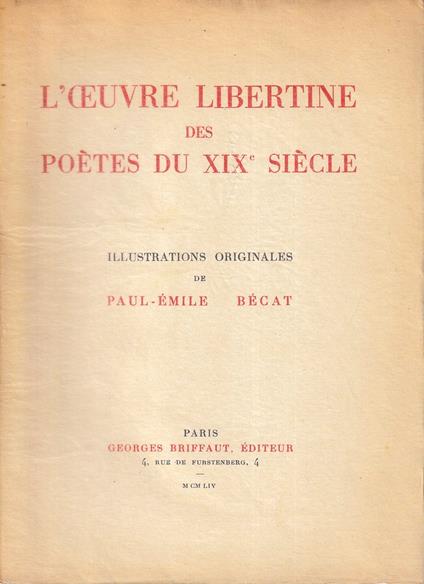 L' oeuvre libertine des poètes du XIXe siècle - copertina