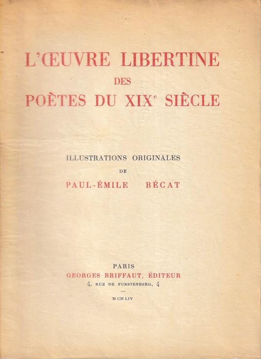 L' oeuvre libertine des poètes du XIXe siècle - copertina