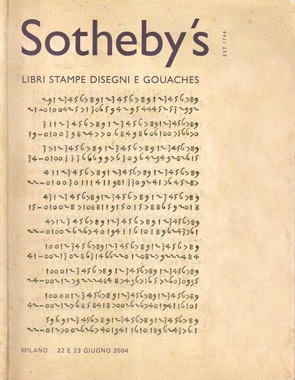 Sotheby's. Libri stampe disegni e gouaches. 22-23 giugno 2004 - copertina