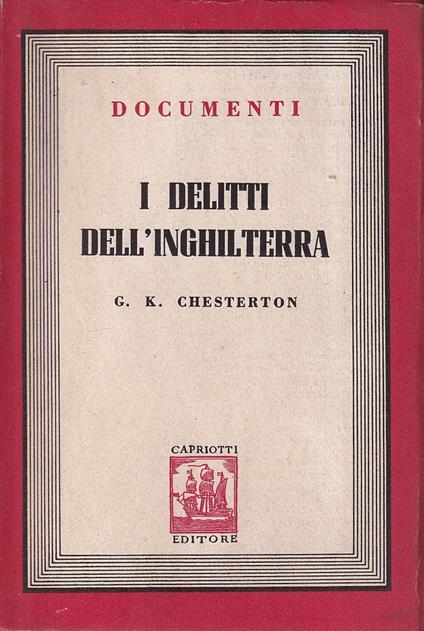 I delitti dell'Inghilterra - Gilbert K. Chesterton - copertina