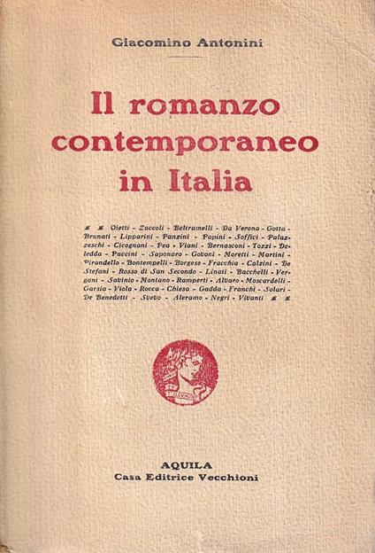 Il romanzo contemporaneo in Italia - copertina