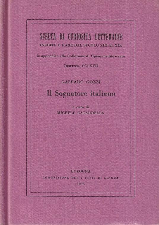 Il Sognatore italiano - Gasparo Gozzi - copertina