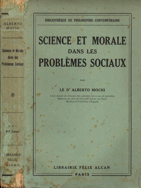 Science et morale dans les problèmes sociaux - Alberto Majocchi - copertina