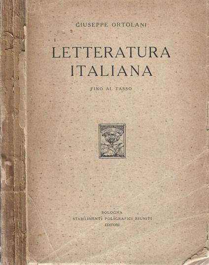 Letteratura italiana - Giuseppe Ortolani - copertina