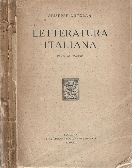 Letteratura italiana - Giuseppe Ortolani - copertina
