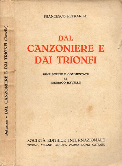 Dal Canzoniere e dai Trionfi - Francesco Petrarca - copertina