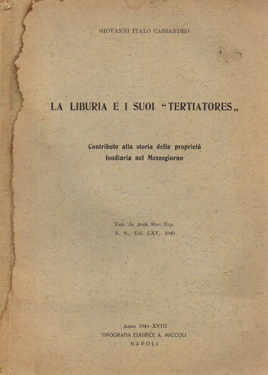 La Liburia e i suoi Tertiatores - copertina