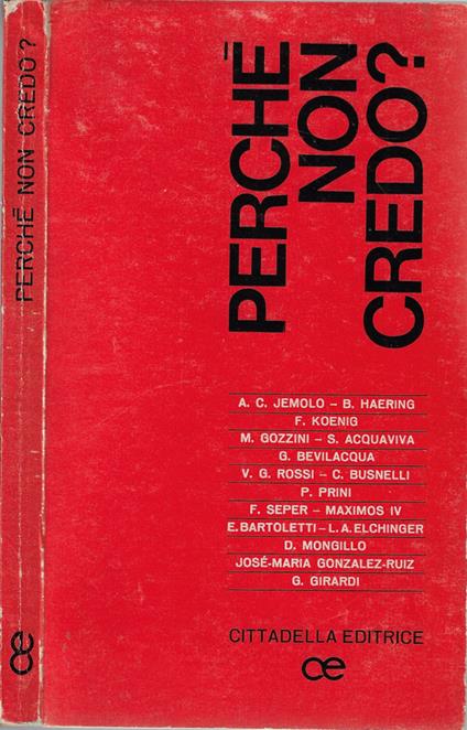 Perché non credo? - copertina