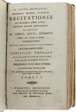 Jo. Gottl. Heineccii Jureconsulti Quondam Celeberrimi Recitationes In Elementa Juris Civilis Secundum Ordinem Institutionum