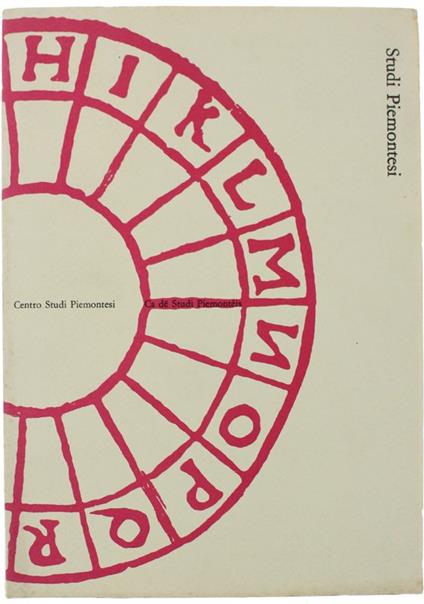 Studi Piemontesi. Vol.Xii - 1983, Fasc. 1. [Ottimo] - Autori Vari - copertina
