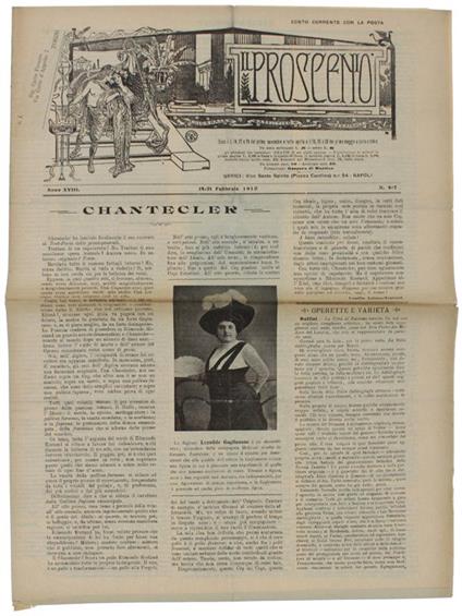 Il Proscenio. Giornale Artistico Teatrale. Anno 1910 (18 Numeri) - Di Martino Gaspare (Direttore) - 1910 - copertina