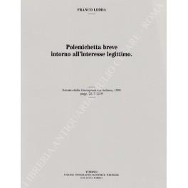 Polemichetta breve intorno all'interesse legittimo - Franco Ledda - copertina