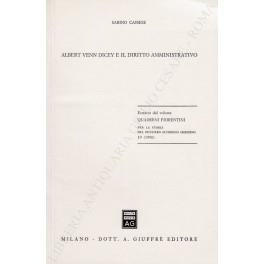 Albert Venn Dicey e il diritto amministrativo - Sabino Cassese - copertina
