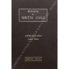 Rivista di diritto civile. Anno XVI - 1970 - copertina