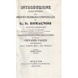 Introduzione allo studio del diritto pubblico universale di G. D. Romagnosi. Volume secondo - copertina