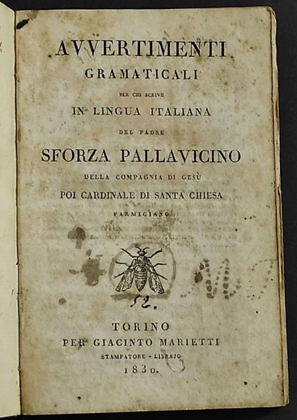 Avvertimenti Grammaticali - Sforza Pallavicino - copertina