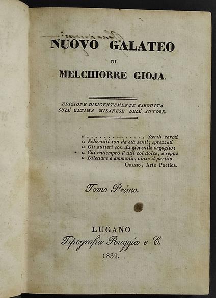 Nuovo Galateo - Melchiorre Gioja - copertina