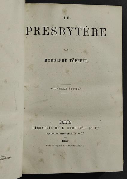 Le Presbytere - Rodolphe Töpffer - copertina