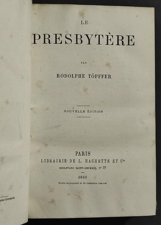 Le Presbytere - Rodolphe Töpffer - copertina