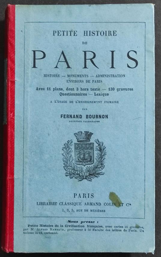Petite Histoire de Paris - Fernand Bournon - copertina