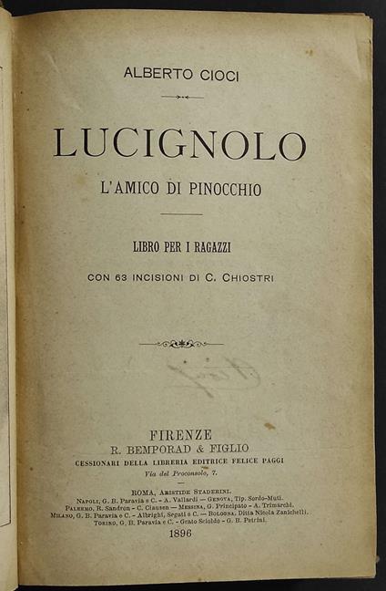 Lucignolo l'Amico di Pinocchio - copertina