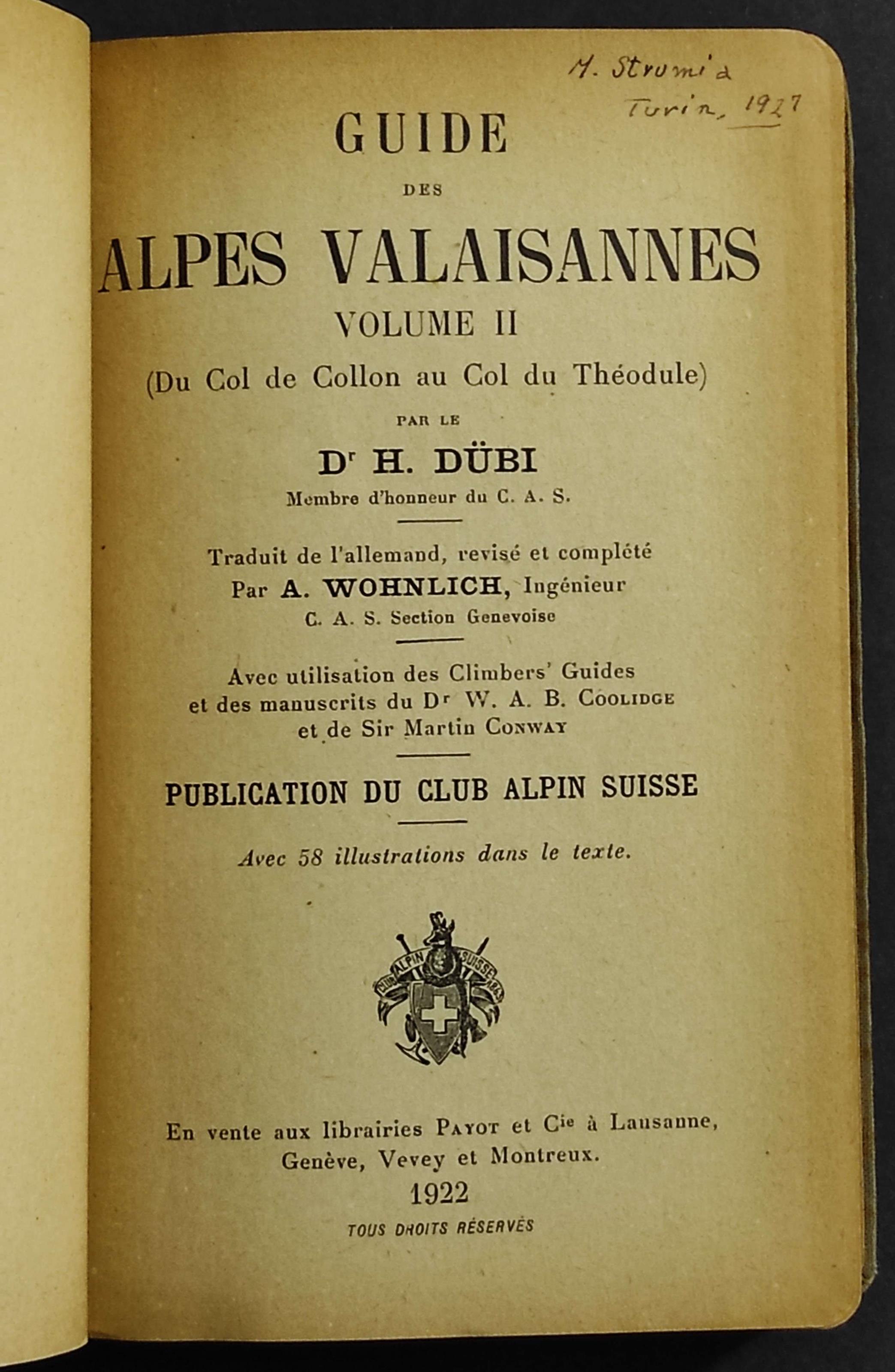 Guide des Alpes Valaisannes Vol. II