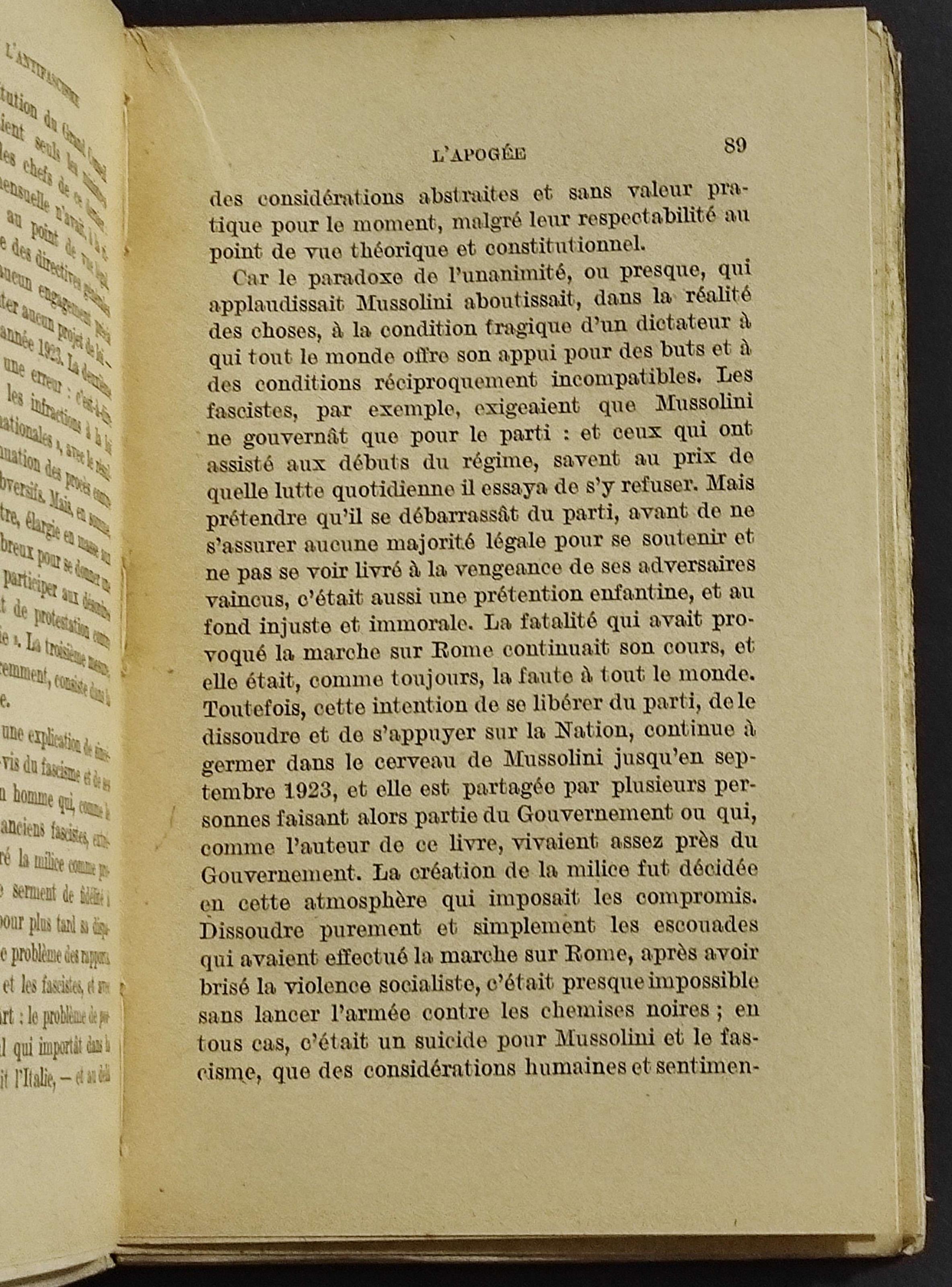 Le Fascisme et l'Antifascisme en Italie