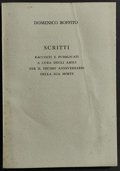 Scritti per il Decimo Anniversario della Sua Morte - copertina